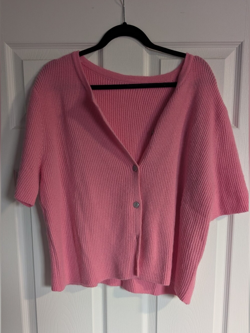 Pink Short Sleeve Cardigan